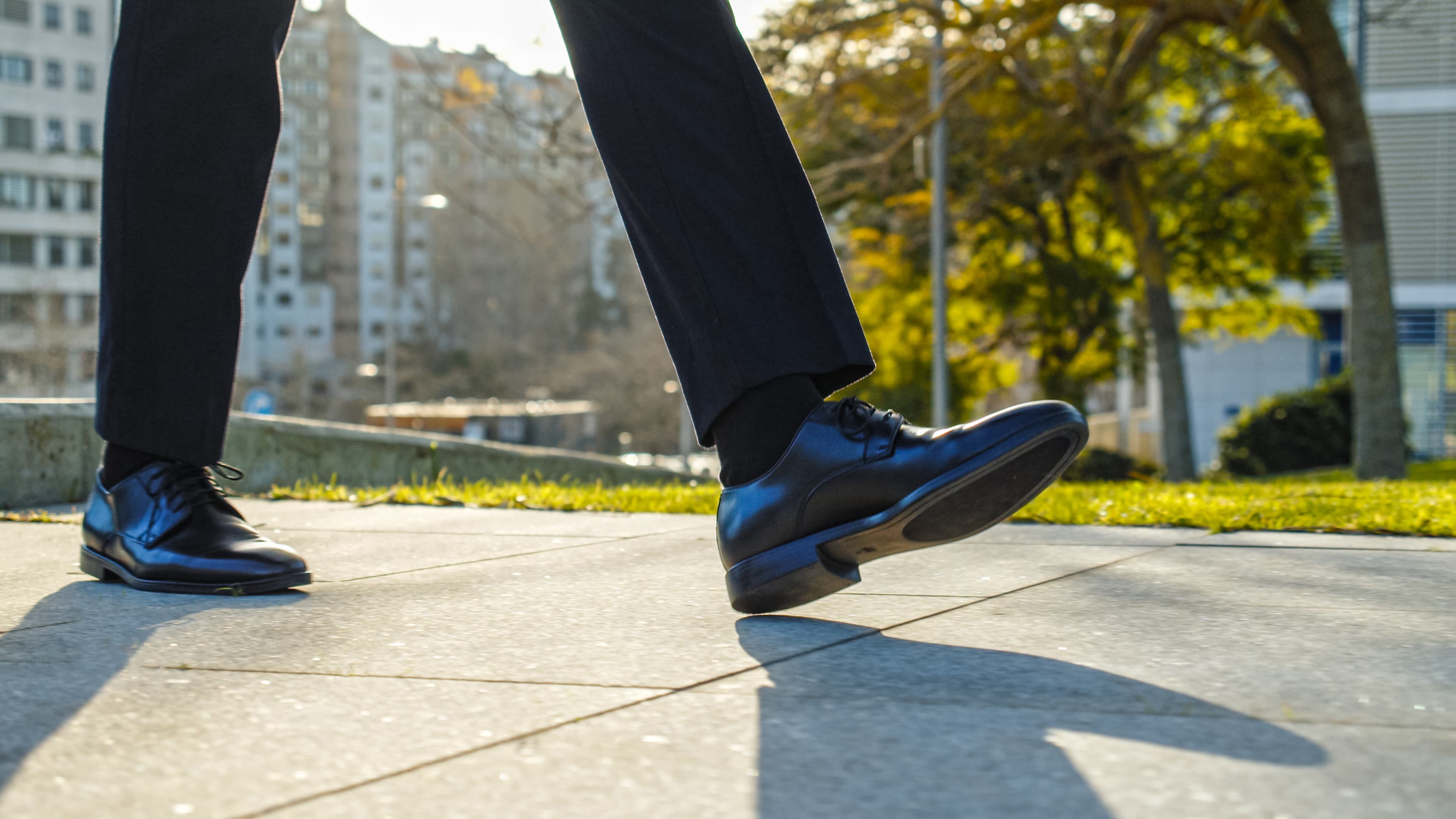 Man walking in premium formal shoes